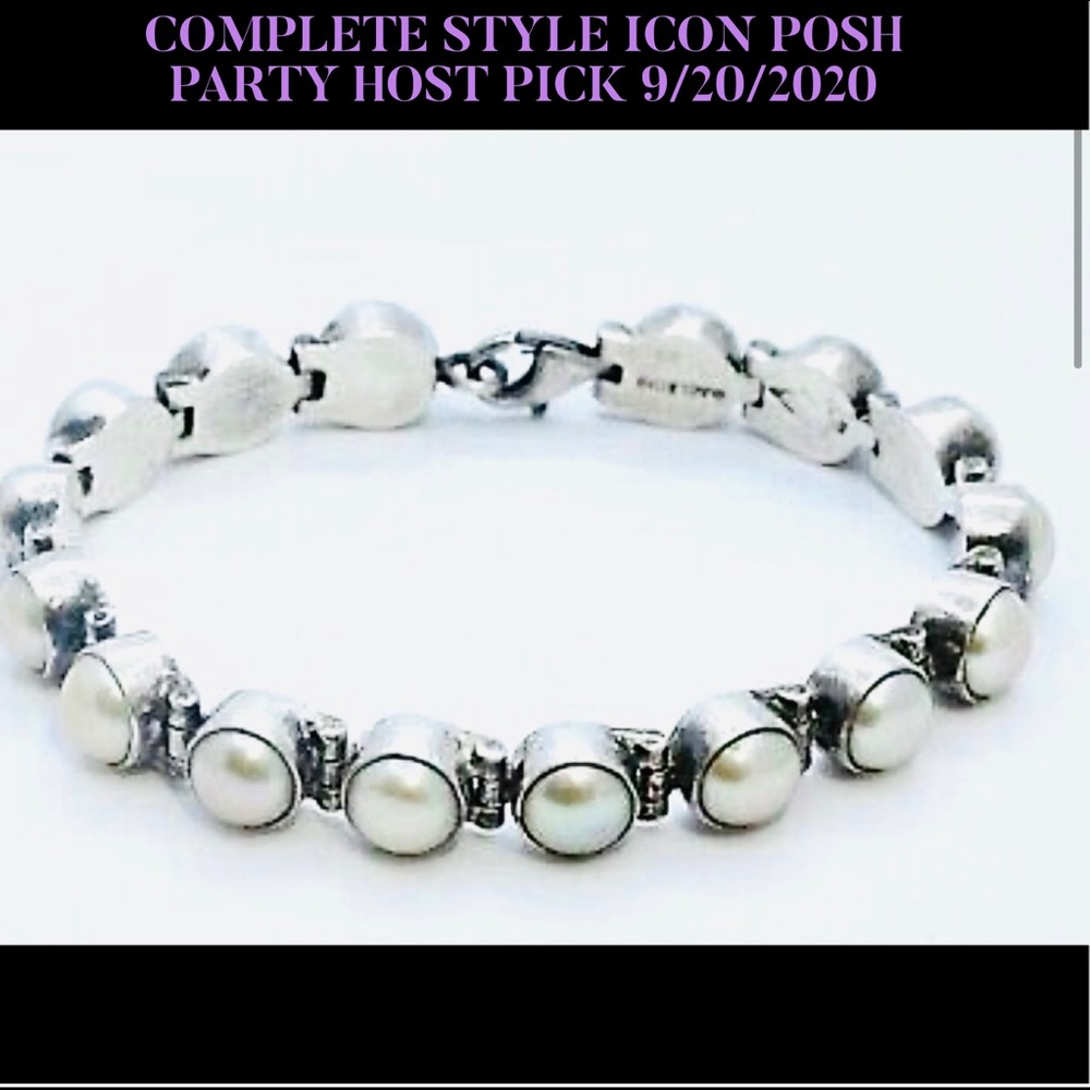 HP💕Acleoni Mabe Pearl Sterling .925 Link Bracelet
